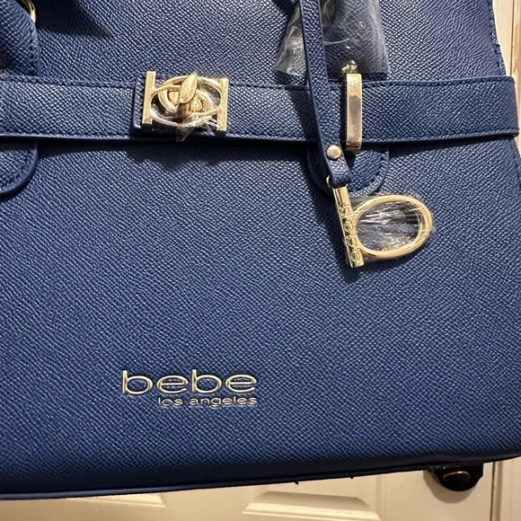 Bebe Galaxy Blue Evie Satchel with Gold Details - Picture 5 of 7